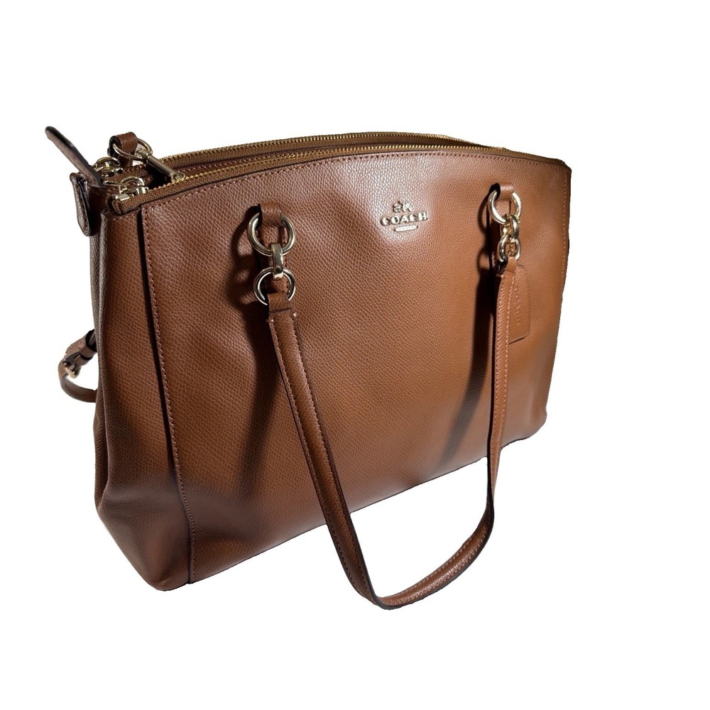 Coach Christie F36606 Saddle Crossgrain Leather Carryall Satchel Shoulder Bag